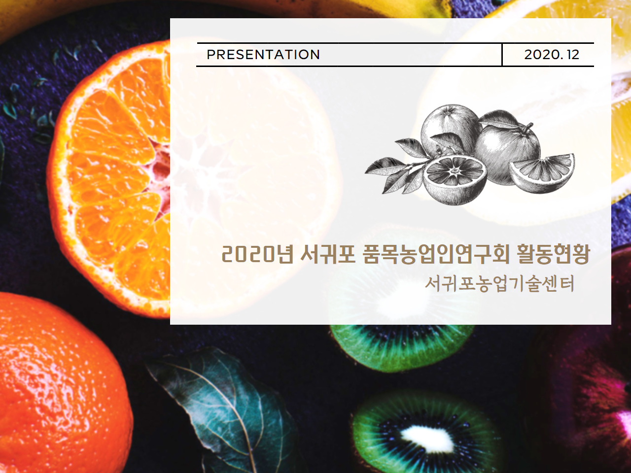 2020년 서귀포 품목농업인연구회 활동현황