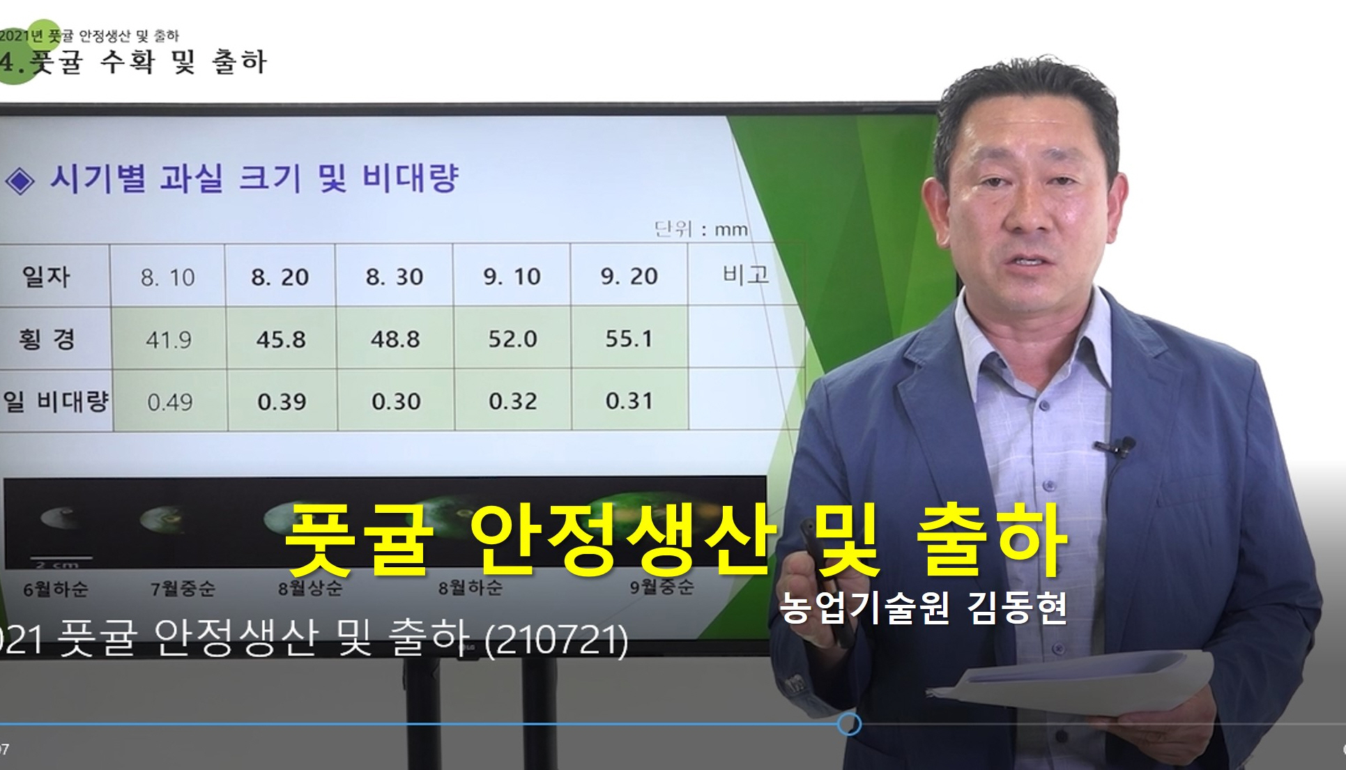 2021년 풋귤 안정생산 및 출하