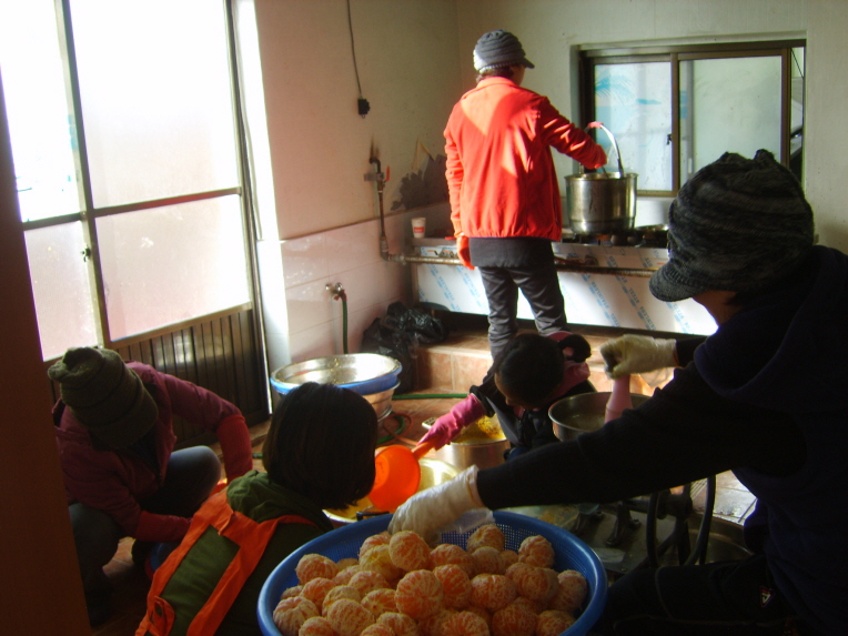 표선면 가시리 생활개선회 감귤주스 가공현장