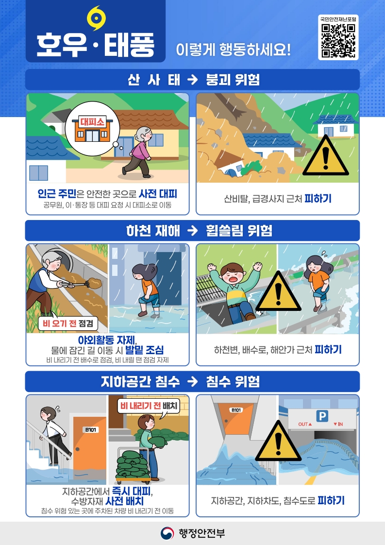 호우 태풍 이렇게 행동하세요!